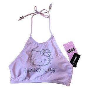 Hello Kitty NWT Bling Halter Hot Topic Light Pink Rhinestone Halter Swim Top SM